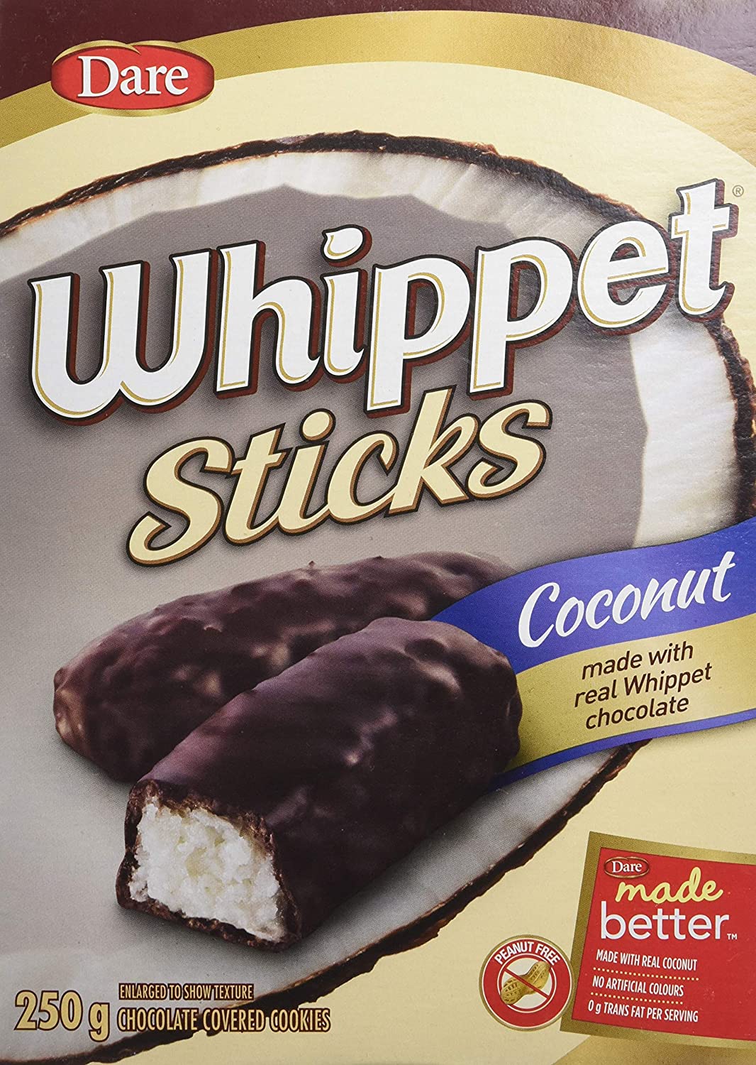 Whippet Sticks, Chocolate covered Coconut Sticks, 250g/8.8oz,  I